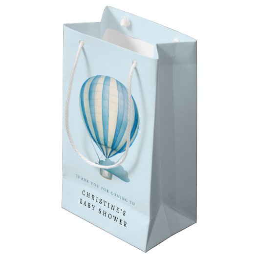 Waterverf Hot Air Ballon Baby shower Klein Cadeauzakje (Voorkant Gekanteld)