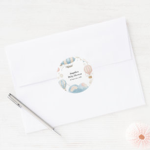 Waterverf Hot Air Ballon Baby shower Ronde Sticker