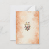 Waterverf Hot Air Ballon roestgoud dank u Notitiekaartje (Achterkant)