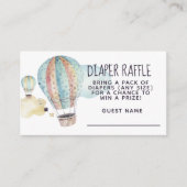 Waterverf Hot Air-ballonpartij in Blauw Informatiekaartje (Voorkant)