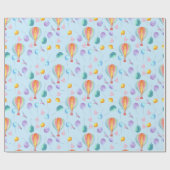 Waterverf Hot-Air-ballonpatroon Cadeaupapier (Vlak)