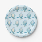 Waterverf Hot Air-luchtballonnen Baby shower Papieren Bordje (Voorkant)