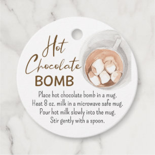 Waterverf Hot Chocolate Bomb Label