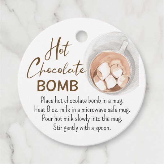 Waterverf Hot Chocolate Bomb Label (Voorkant)