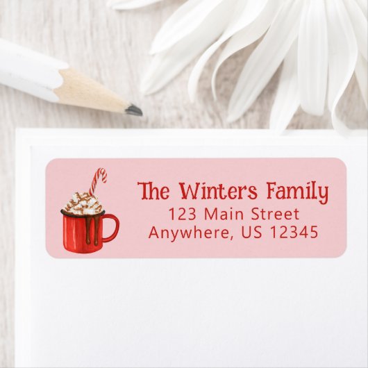 Waterverf Hot Chocolate Cocoa Retouradres Etiket (Insitu)