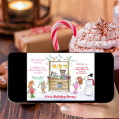 Waterverf Hot Cocaca-kerstfeestelijke uitnodiging