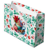 Waterverf Hot Cocoa, Candy Cane Christmas Groot Cadeauzakje (Voorkant Gekanteld)