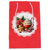 Waterverf Hot Cocoa, Candy Canes Kerst Medium Cadeauzakje (Voorkant)