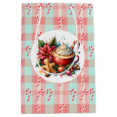 Waterverf Hot Cocoa, Candy Canes Kerst Medium Cadeauzakje (Voorkant)