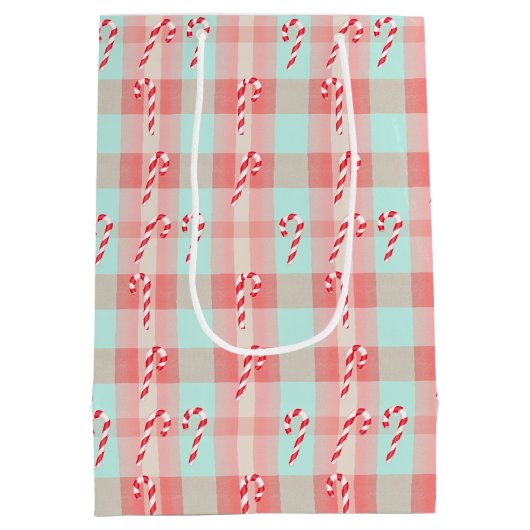 Waterverf Hot Cocoa, Candy Canes Kerst Medium Cadeauzakje (Achterkant)