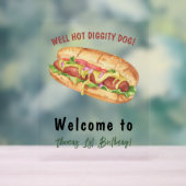 Waterverf Hot Dog Kids Verjaardag Acryl Bord (Neutraal)