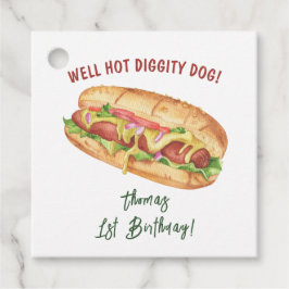 Waterverf Hot Dog Kids Verjaardag Bedankjes Labels