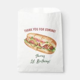 Waterverf Hot Dog Kids Verjaardag Bedankt Bedankzakje