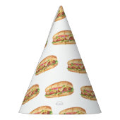 Waterverf Hot Dog Kids Verjaardag Feesthoedjes (Links)