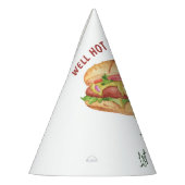 Waterverf Hot Dog Kids Verjaardag Feesthoedjes (Links)