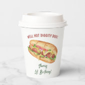 Waterverf Hot Dog Kids Verjaardag Papieren Bekers (Achterkant)