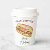 Waterverf Hot Dog Kids Verjaardag Papieren Bekers (Voorkant)