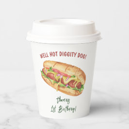 Waterverf Hot Dog Kids Verjaardag Papieren Bekers