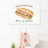 Waterverf Hot Dog Kids Verjaardag Spandoek (Insitu)