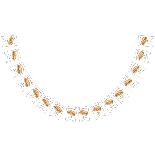 Waterverf Hot Dog Kids Verjaardag Vlaggetjes (Alle)