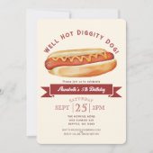 Waterverf Hot Dog Summer Kids Verjaardagsfeest Kaart (Voorkant)