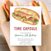 Waterverf HOT DOG Time Capsule 1e verjaardag Poster