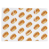 Waterverf Hot Dog Verjaardag Gift Bag – Grote BBQ  Groot Cadeauzakje (Achterkant)