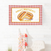 Waterverf Hot Dog Verjaardag Party Banner - Kinder (Insitu)
