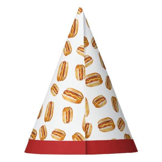Waterverf Hot Dog Verjaardag Party Pet - Kinder Co Feesthoedjes (Achterkant)
