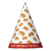 Waterverf Hot Dog Verjaardag Party Pet - Kinder Co Feesthoedjes (Voorkant)