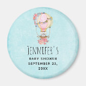 Waterverf Hot-luchtballon bevestigen Datum opslaan Magneet (Voorkant)