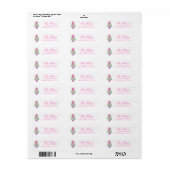 Waterverf Hot Pink Bow Ginger Jar Adres Etiket (Full Sheet)