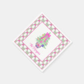 Waterverf Hot Pink Bow Ginger Jar Kerstboom Servet (Hoek)