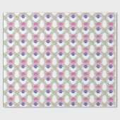 Waterverf Hot Pink Bow Ornament Kerst Cadeaupapier (Vlak)