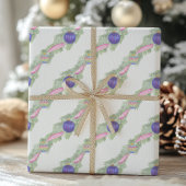 Waterverf Hot Pink Bow Ornament Kerst Cadeaupapier