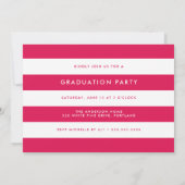 Waterverf Hot Pink Brush Script Graduation Party Kaart (Achterkant)