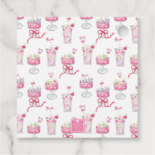 Waterverf Hot Pink Mahjong Cocktails Bedankjes Labels (Achterkant)