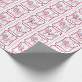 Waterverf Hot Pink Mahjong Cocktails Cadeaupapier (Hoek)