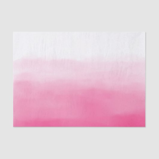 Waterverf Hot Pink Ombre Tissue Paper Tissuepapier (Voorkant)