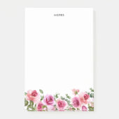 Waterverf Hot Roze Roos Bloemen Gepersonaliseerde  Post-it® Notes (Voorkant)