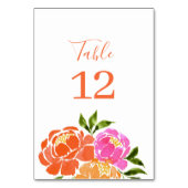 Waterverf Hot Roze Sinaasappel Bloemen Kaart (Voorkant)