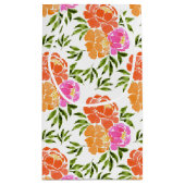 Waterverf Hot Roze Sinaasappel Bloemen Kleurrijk Klein Cadeauzakje (Achterkant)