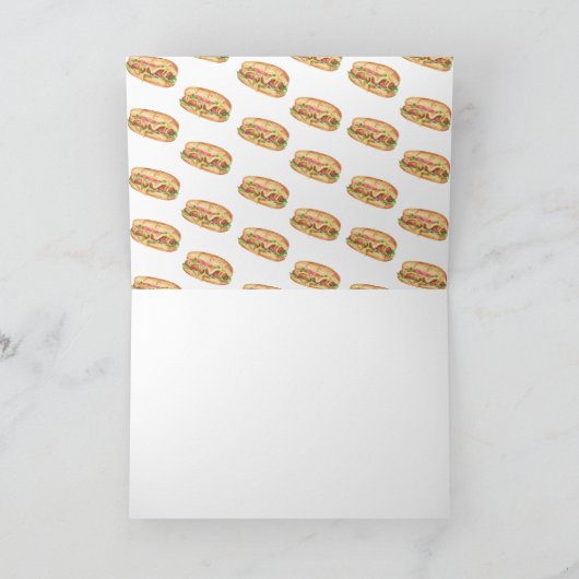 Waterverf Hotdog Eerste Verjaardagsfeestje Bedankkaart (Binnen)