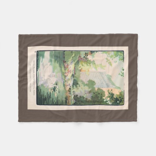  Waterverf Hotel Plaza van Central Park Fleece Deken (Voorkant (Horizontaal))