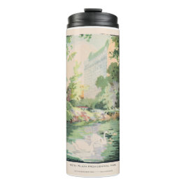 Waterverf Hotel Plaza van Central Park Thermosbeker