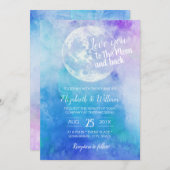 Waterverf houdt van je met de maan en het rughuwel kaart (Voorkant / Achterkant)