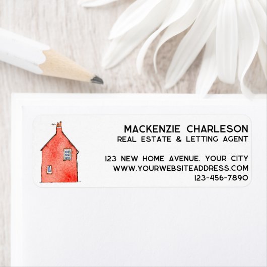 Waterverf House Art Business Retouradres Etiket (Insitu)