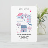 Waterverf House Change of Address Aankondiging (Staand voorkant)