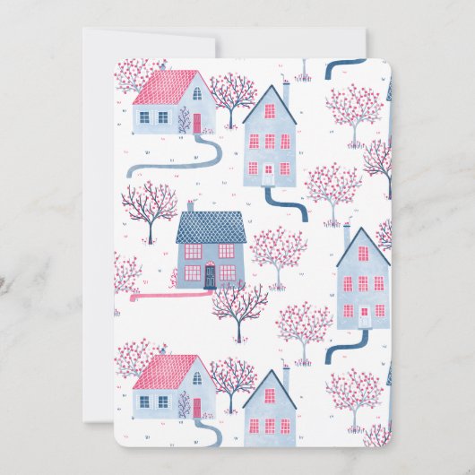 Waterverf House Change of Address Aankondiging (Achterkant)