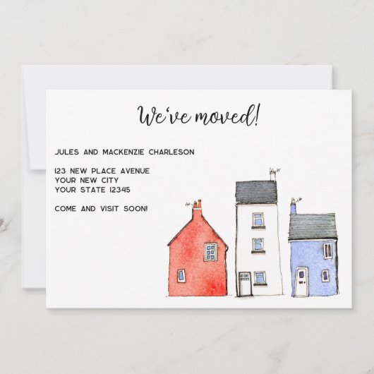 Waterverf House Change of Address Aankondiging (Voorkant)
